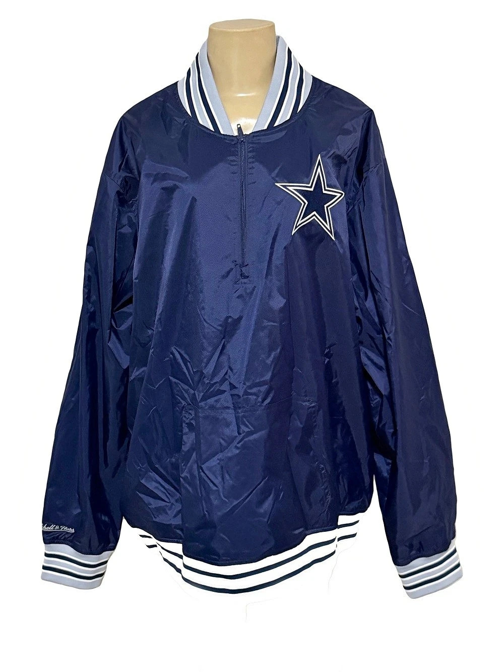 Dallas Cowboys Mitchell Ness throwbacks Navy lightweight half zip jacket XL